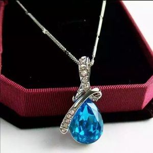 NEW Austrian Crystal Water Drop Pendant Necklace